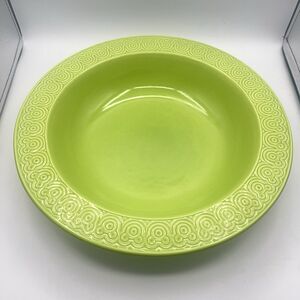 Disney Dinner Platter Hidden Mickey 13.5 inches Bright Green Portugal